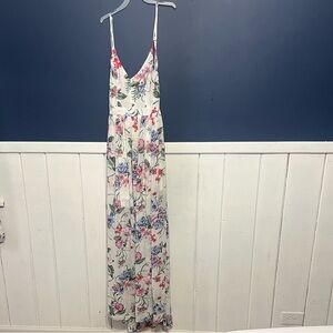 NWT Miss Avenue White Floral daisy maxi Dress sz L